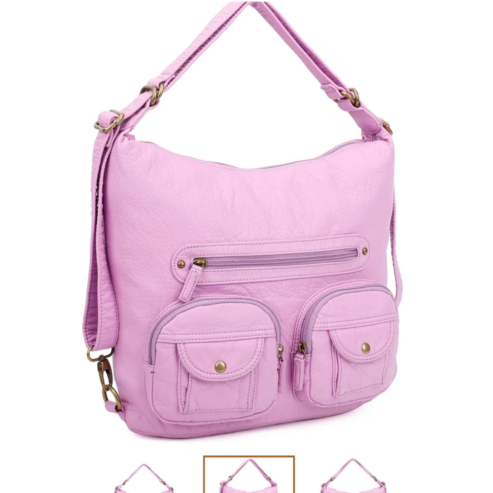 New Convertible crossbody backpack in light purple